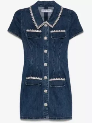 Collared Denim Mini Dress