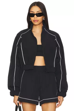 Black Motivate Full Zip Track Jacket
