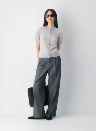 Bare Cashmere Shortsleeve Crew Cardigan