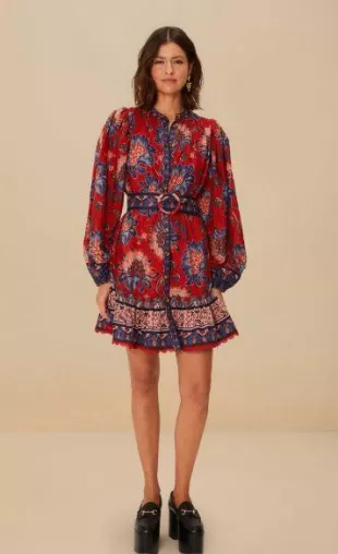 Luang Mini Dress in Luang Red