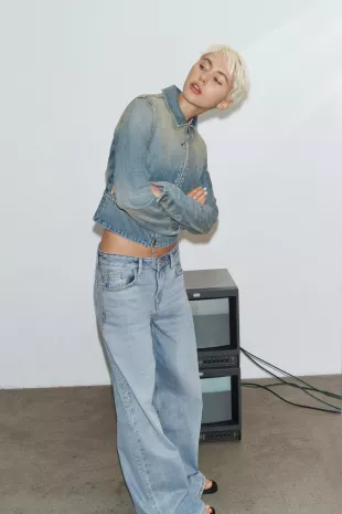 TRF Zip-Up Denim Jacket