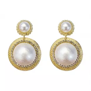 The Label Gold and Pearl Earrings