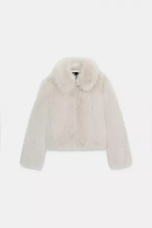 Short Faux Fur Zip Up