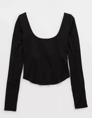 Offline By Aerie Real Me Double Scoop Long Sleeve T Shirt