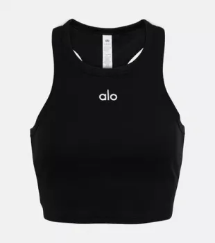 Aspire Cropped cotton-blend Tank Top