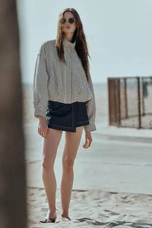 Check Bomber Jacket
