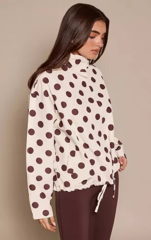 Polka Dot Button Up Windbreaker