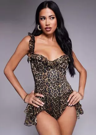 Caelie Ruffled Corset Playsuit