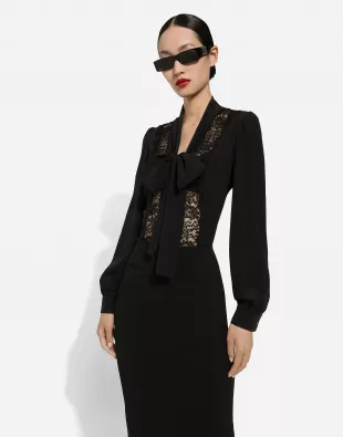 Silk Shirt with Lace inlay