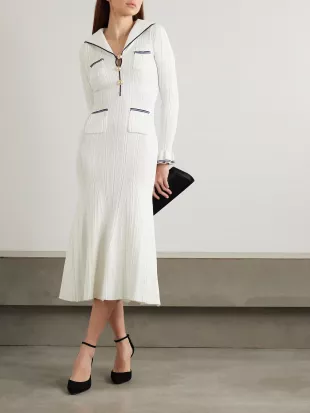 Viscose Rib Knit Midi Dress