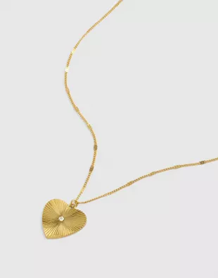 Engine Turned Heart Pendant Necklace