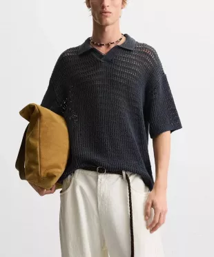 Open Knit Polo