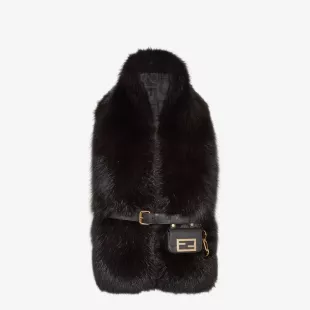 Maxi Stole Black Fox Fur Stole