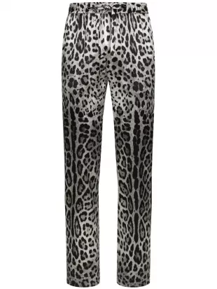 Animal-print silk Lounge Trousers