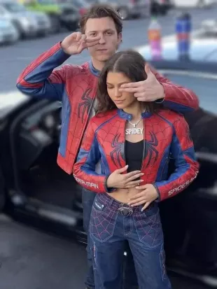 Tom Holland & Zendaya Spider-Man Leather Jacket
