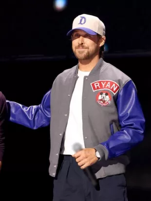 Ryan Gosling 2026 Mickey Mouse Varsity Jacket