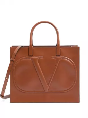 VLogo Walk Calfskin Shopping Bag