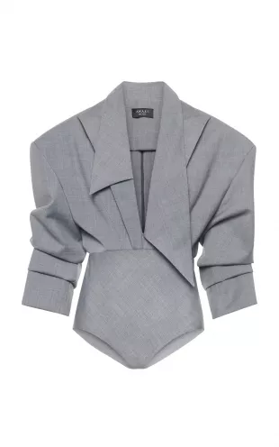 Tailored Wool-Blend Bodysuit