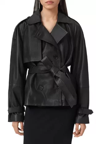 Reed Leather Trench Jacket