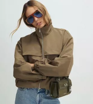 Khaki Lightweight Zip Through Jacket