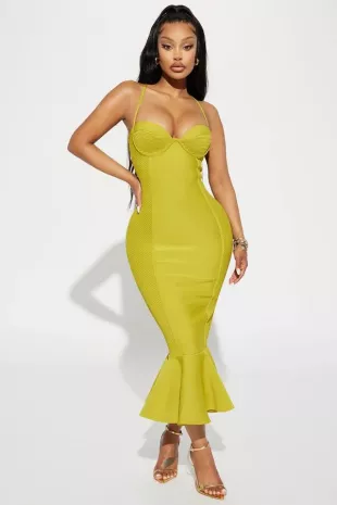 Speak The Truth Bandage Midi Dress