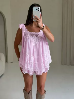 Cassidy Bow Tie Top & Mini Shorts Co-Ord