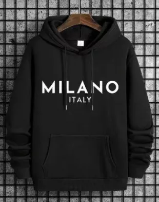 New Italy Milano Letter Print Casual Sweatshirt