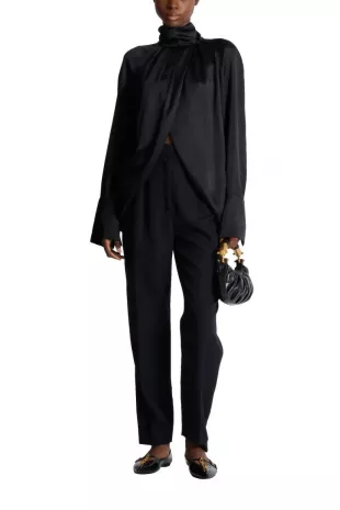 Draped silk blouse