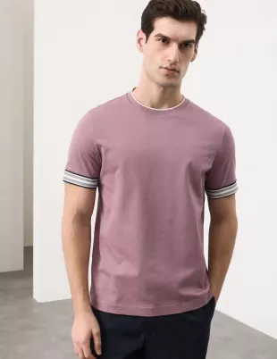 Pure Cotton Banded Cuff Popcorn T-shirt
