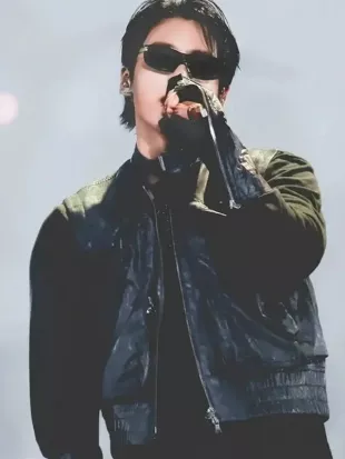 Jungkook BTS World Tour ARIRANG Black Leather Vest