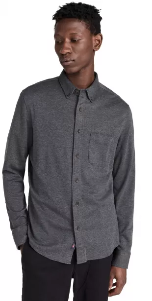 Coastline Knit Shirt Charcoal Heather Twill