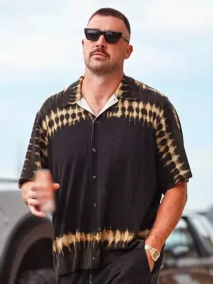 Travis Kelce Preseason Game Tie Dye Knit Shirt