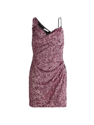 Crystal Strap Sequined Mini Dress