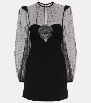 Yvonne Floral-Appliqué Minidress
