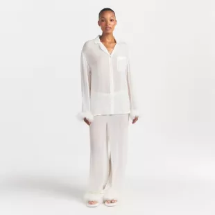 Feather Trim Long Set