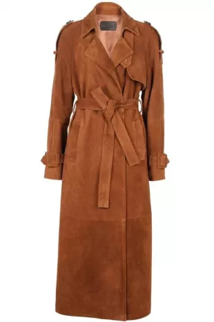 Ash Suede Coat | Caramel