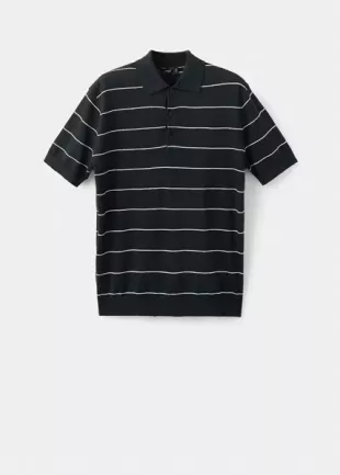 Striped Linen Blend Polo