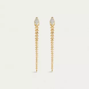Serpent's Trace Long Drop Diamond Earrings