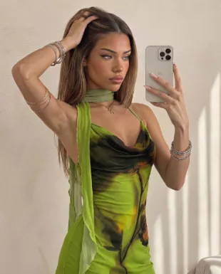 Draped Neck Camisole Bodycon Mini Dress