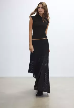 Asymmetric Lace Midi