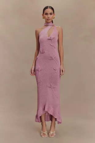 Celestino Floral Metallic Knit Maxi Dress