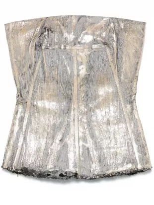 Cracked-effect Bustier