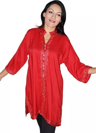 Tunic Caftan Shirt Cotton Blouse
