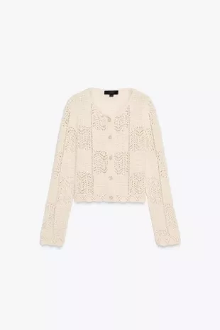 Pointelle Knit Cardigan