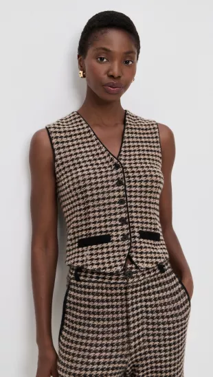 Houndstooth Tailored Vest
