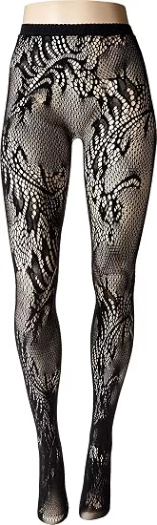 Black Feather Lace Tights