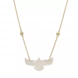 Small Pearl Thunderbird 2 Diamond Necklace