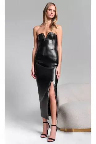 Isabel Studded Vegan Leather Dress