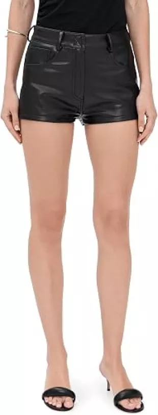 High Waist Faux Leather Shorts