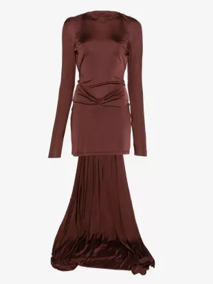 David Koma Open Back Long Sleeve Mini Dress